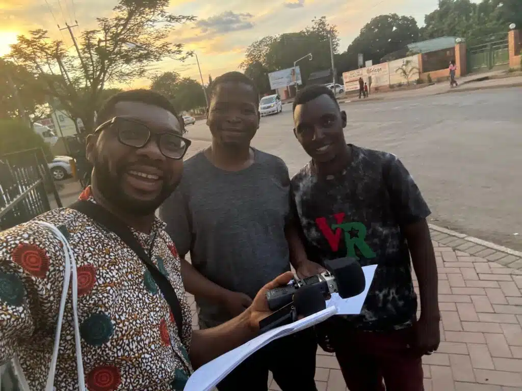 Data collection on the streets in Livingstone, Zambia